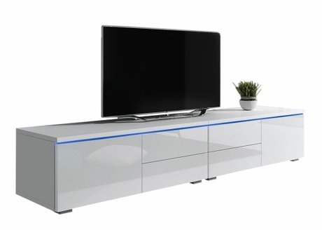 Meuble TV Hortus (Blanc + Blanc brillant)
