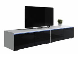 Meuble TV Hortus (Blanc + Noir brillant)