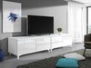 Meuble TV Nashville 128 (Blanc + Blanc brillant)