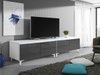Meuble TV Nashville 128 (Blanc + Gris brillant)