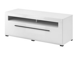 Meuble TV Ophsalu 103 (Blanc + Blanc brillant)