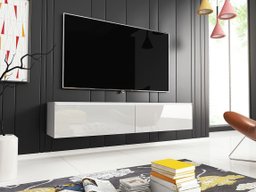 Meuble TV Sarasota 120 (Blanc + Blanc brillant)
