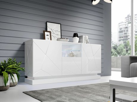 Buffet Linar (Blanc + Blanc brillant)