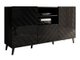 Commode Charlotte 143 (Noir + Noir brillant)