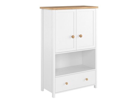 Commode Romelbo 144 (Blanc + Chêne)