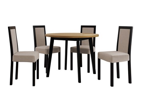 Salle à manger complète Victorville 256 (Grandson chêne + Noir)