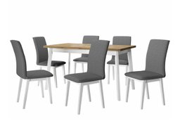 Salle à manger complète Victorville 285 (Chêne Artisan + Blanc)