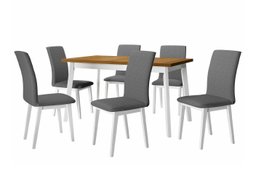 Salle à manger complète Victorville 285 (Grandson chêne + Blanc)