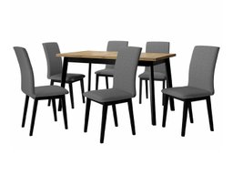 Salle à manger complète Victorville 288 (Chêne Artisan + Noir)