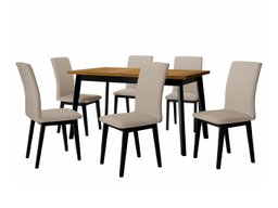 Salle à manger complète Victorville 288 (Grandson chêne + Noir)