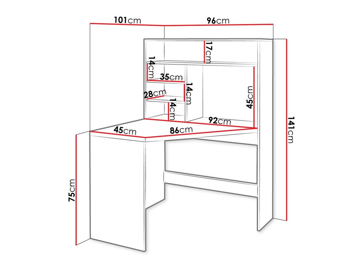 Bureau d'angle Claral (Blanc)