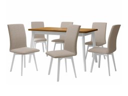 Salle à manger complète Victorville 291 (Grandson chêne + Blanc)