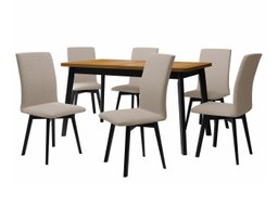 Salle à manger complète Victorville 292 (Grandson chêne + Noir)