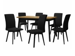 Salle à manger complète Victorville 292 (Sonoma chêne + Noir)