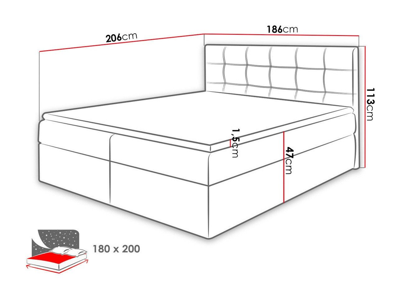 Lit boxspring Comfivo Gaudens (Kronos 19)