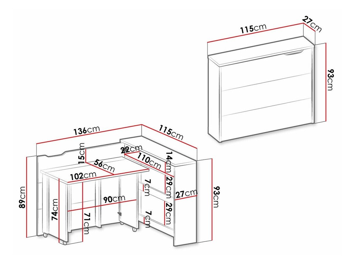 Bureau d'angle Concept Pro Lenart (Blanc)