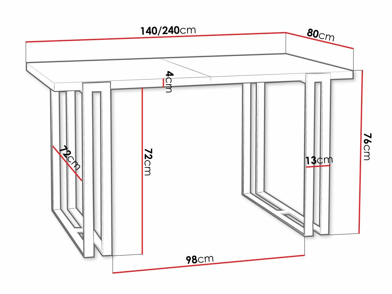 Table Comfivo Sors (Blanc + Noir)