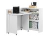 Bureau d'angle Concept Pro Lenart II (Blanc + Blanc brillant)