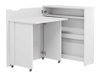 Bureau d'angle Concept Pro Lenart II (Blanc + Blanc brillant)