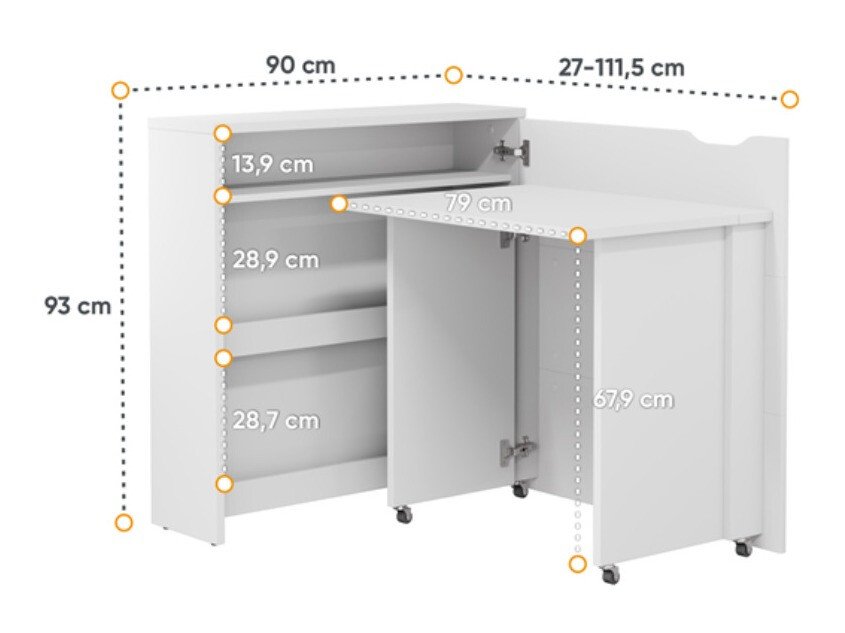 Bureau d'angle Concept Pro Lenart II (Blanc)