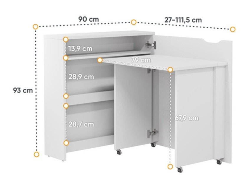 Bureau d'angle Concept Pro Lenart Levfere 156 (Blanc + Blanc brillant)