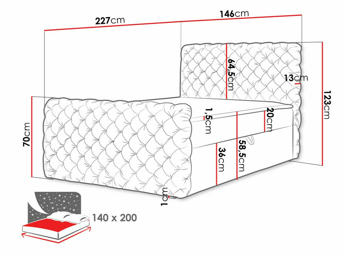 Lit boxspring Lac I (Velluto 13)