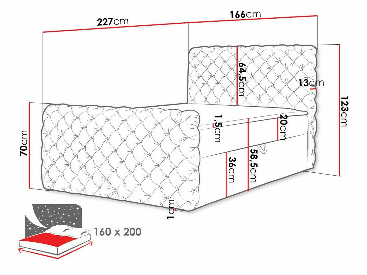 Lit boxspring Lac I (Velluto 13)