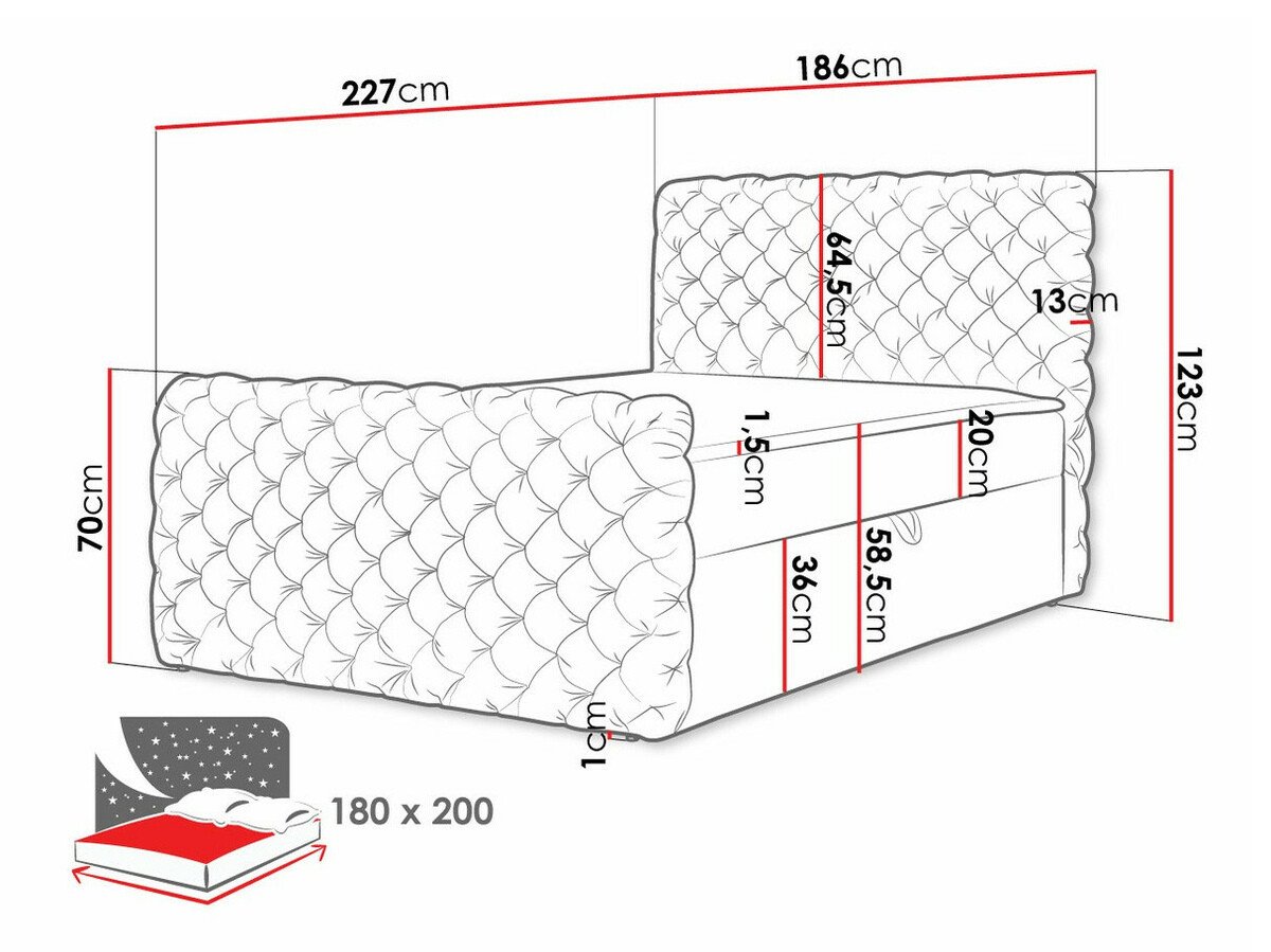 Lit boxspring Lac I (Velluto 13)