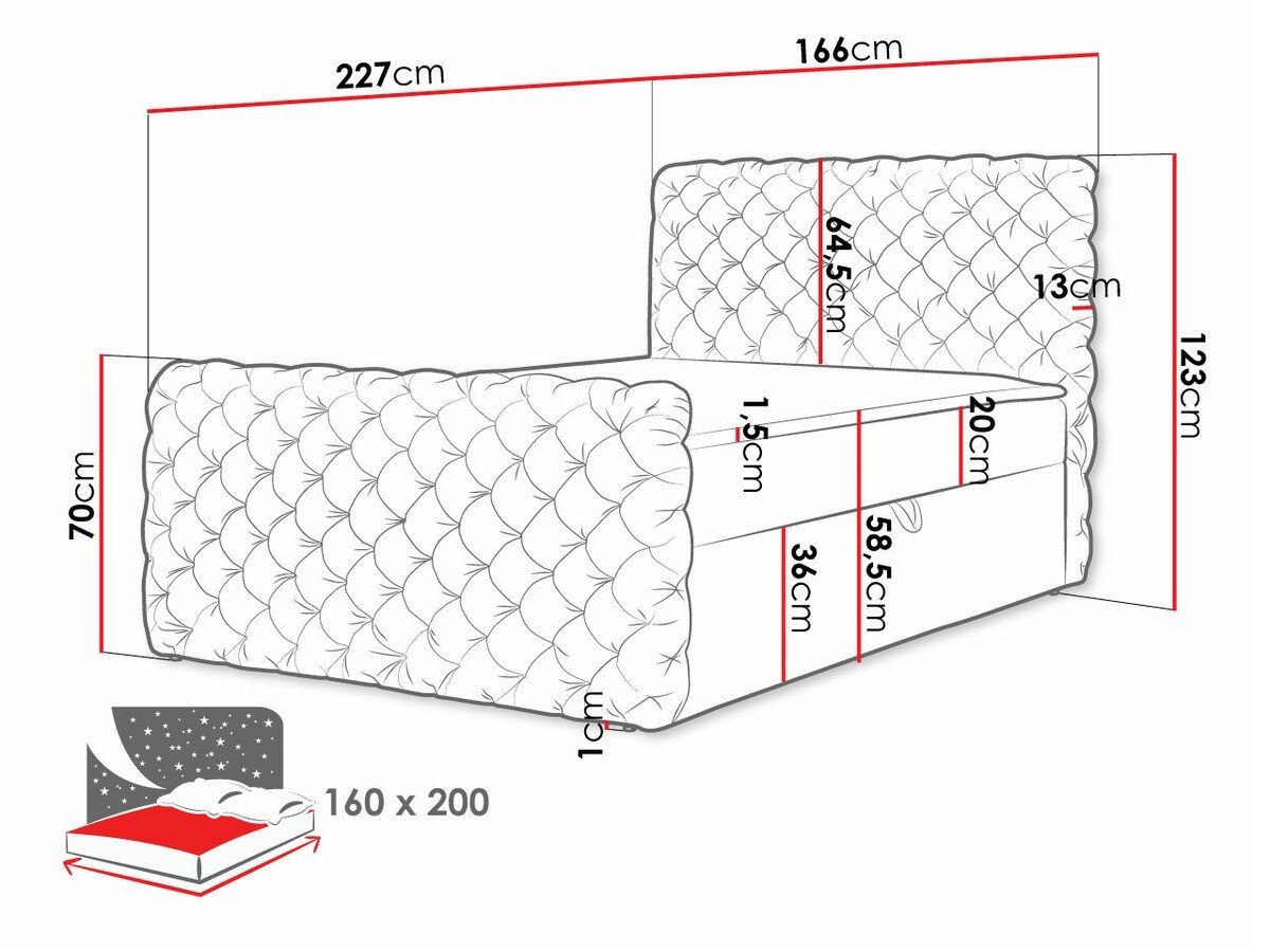 Lit boxspring Lac I (Velluto 20)