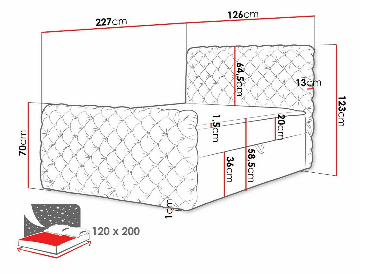 Lit boxspring Lac I (Velluto 29)