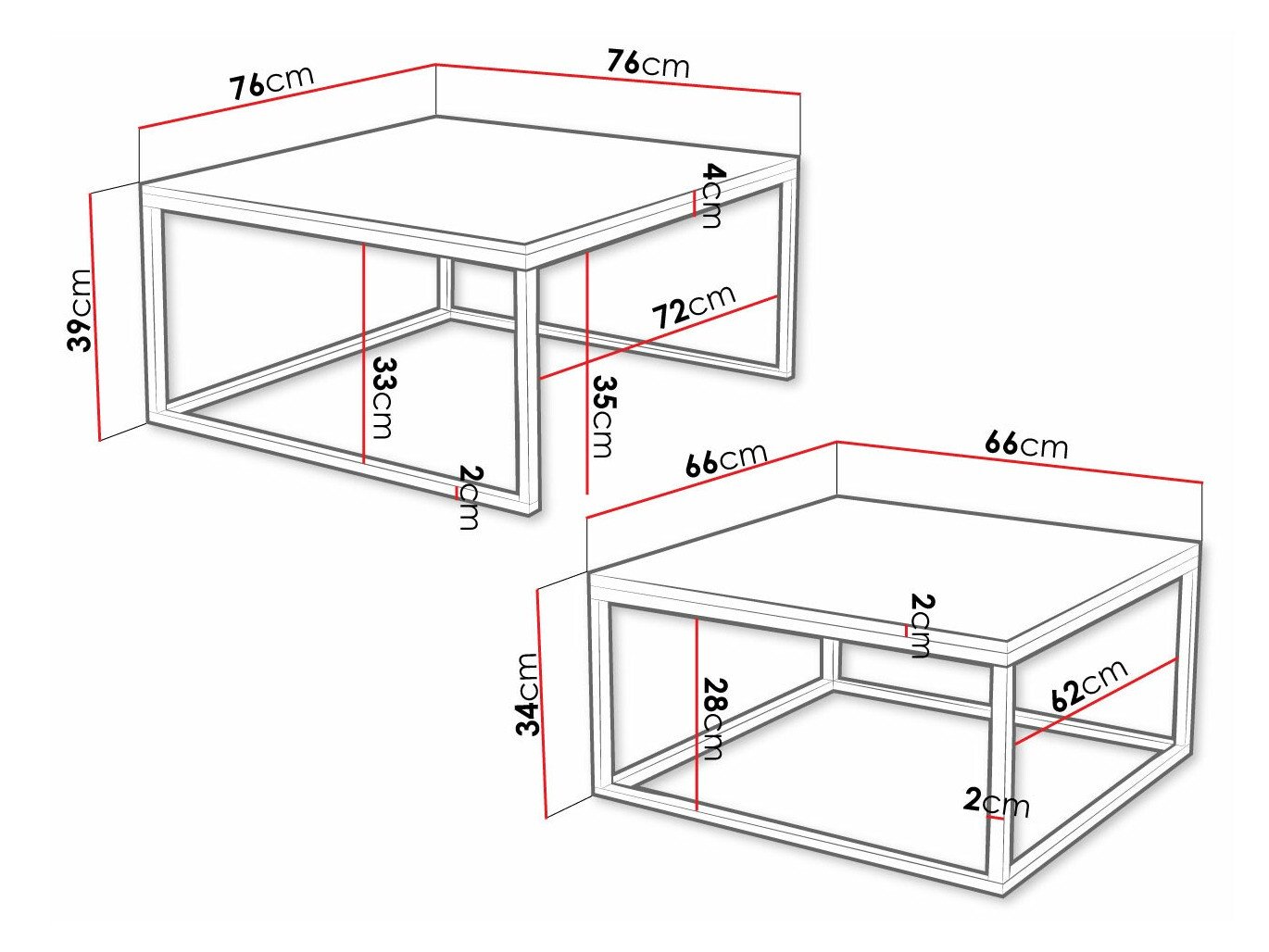 Ensemble tables basses Oswego 102 (Marbre blanc + Doré)