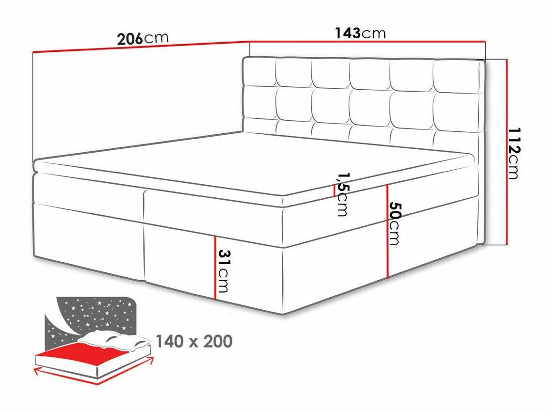Lit boxspring Comfivo Osculum I (Polo 891)
