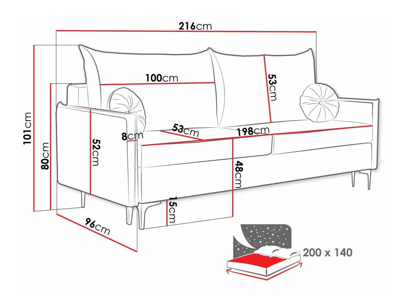 Canapé convertible Clovis 103 (Manila 02)