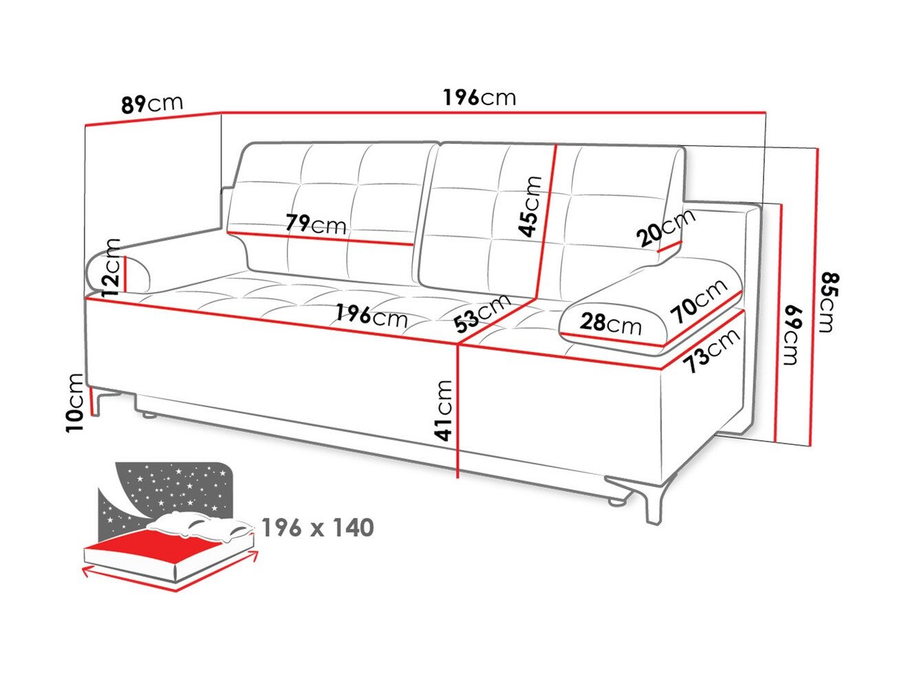 Canapé convertible Independence 100 (Ikar 01)