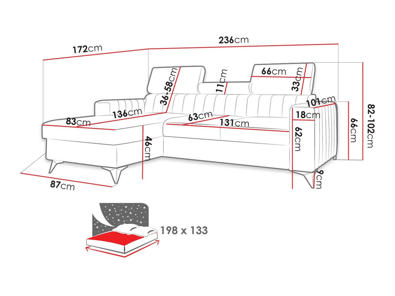 Canapé d'angle Columbus 191 (Poso 02)