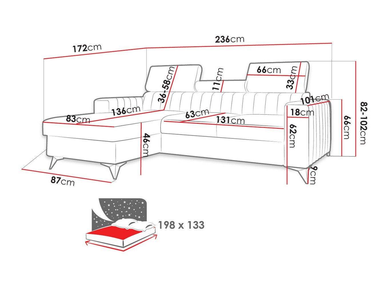 Canapé d'angle Columbus 191 (Poso 110)
