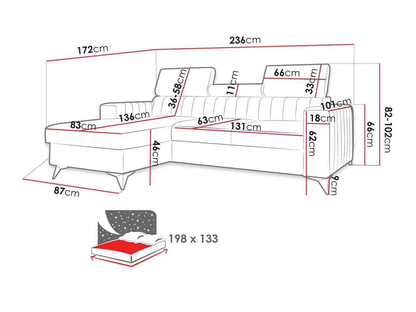 Canapé d'angle Columbus 191 (Poso 22)