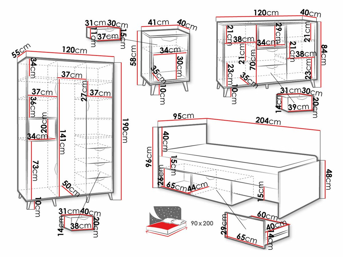 Chambre enfant complète Domvera 116