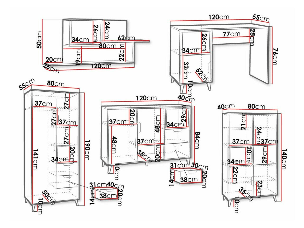 Chambre enfant complète Domvera 117