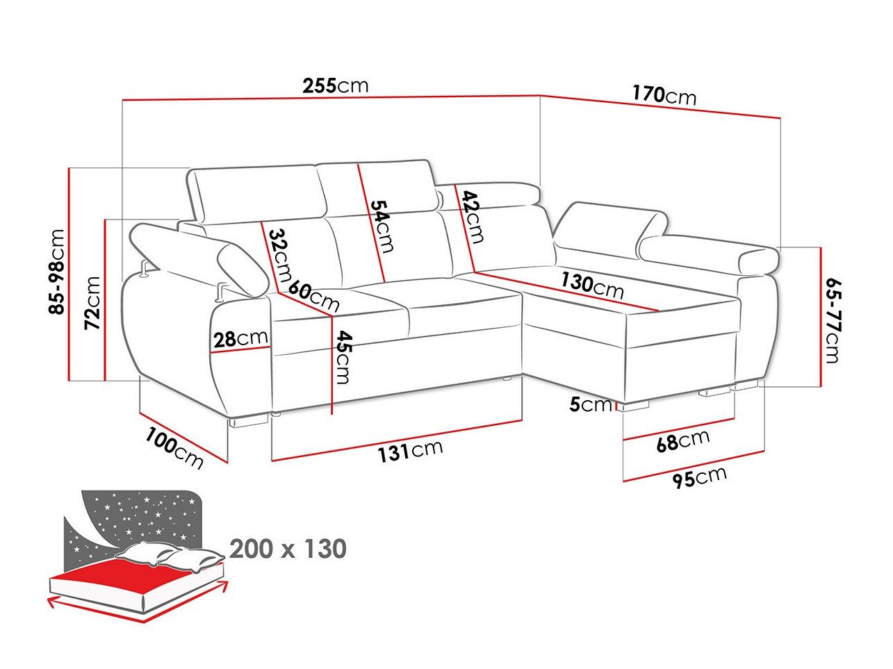 Canapé d'angle Columbus 192 (Poso 01)