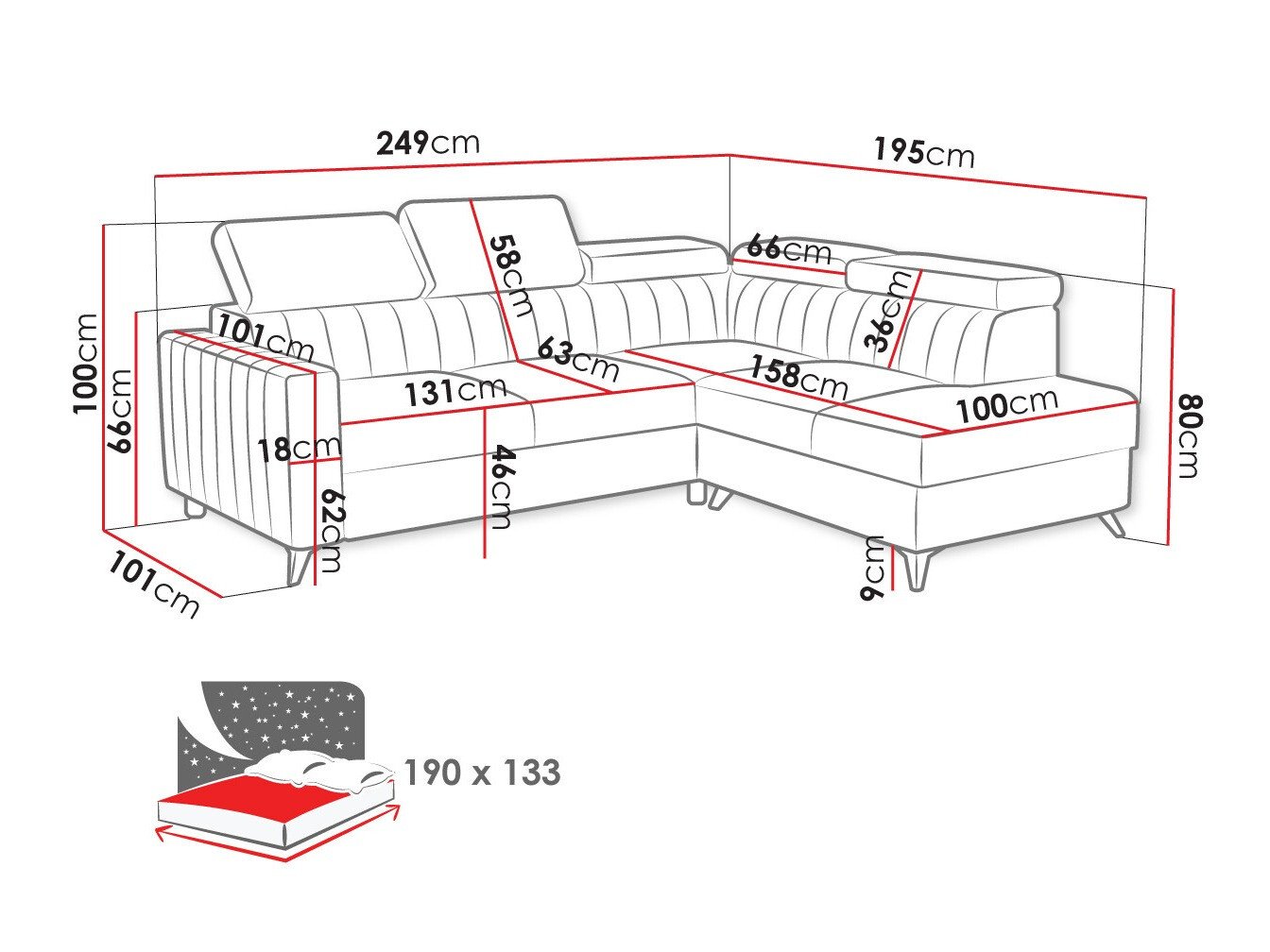Canapé d'angle Columbus 202 (Velutto 16)