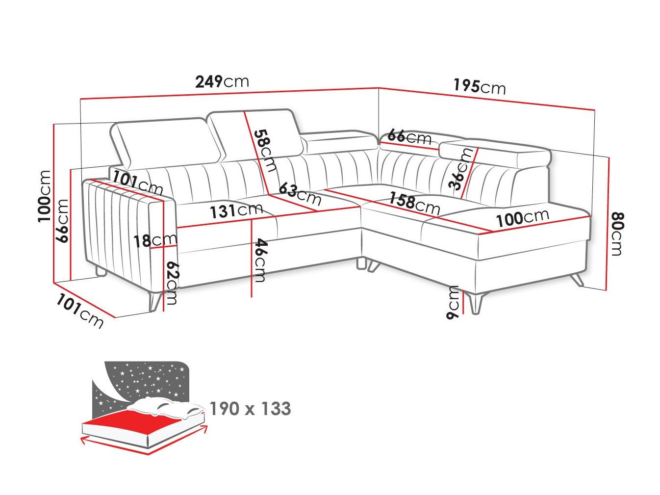 Canapé d'angle Columbus 202 (Velutto 3)