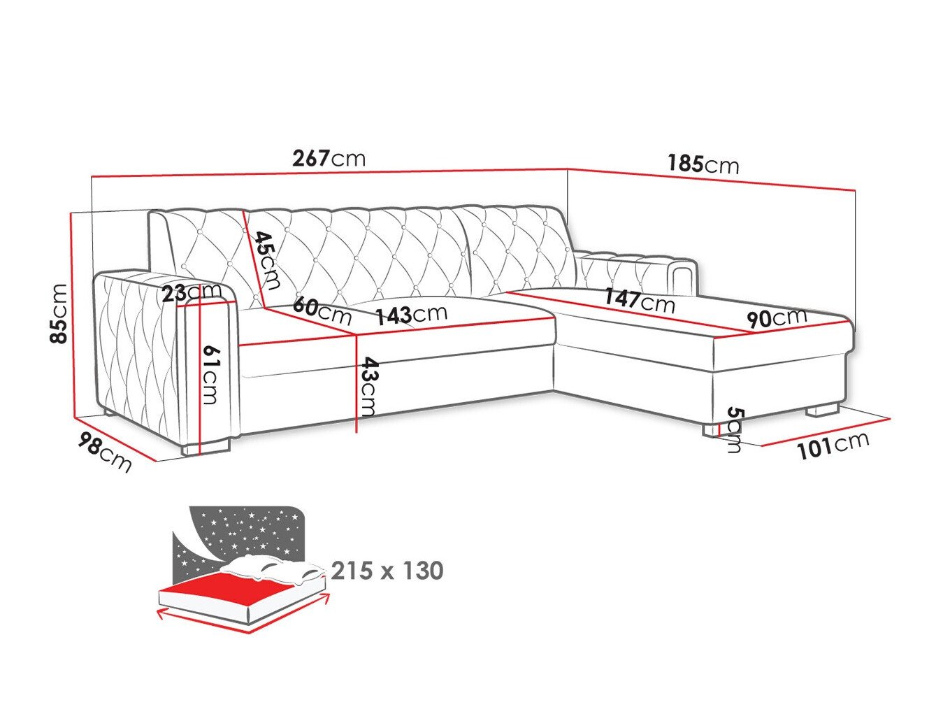Canapé d'angle Columbus 203 (Kronos 09)