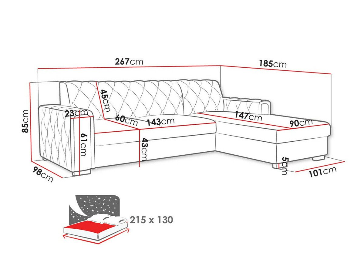 Canapé d'angle Columbus 203 (Kronos 46)