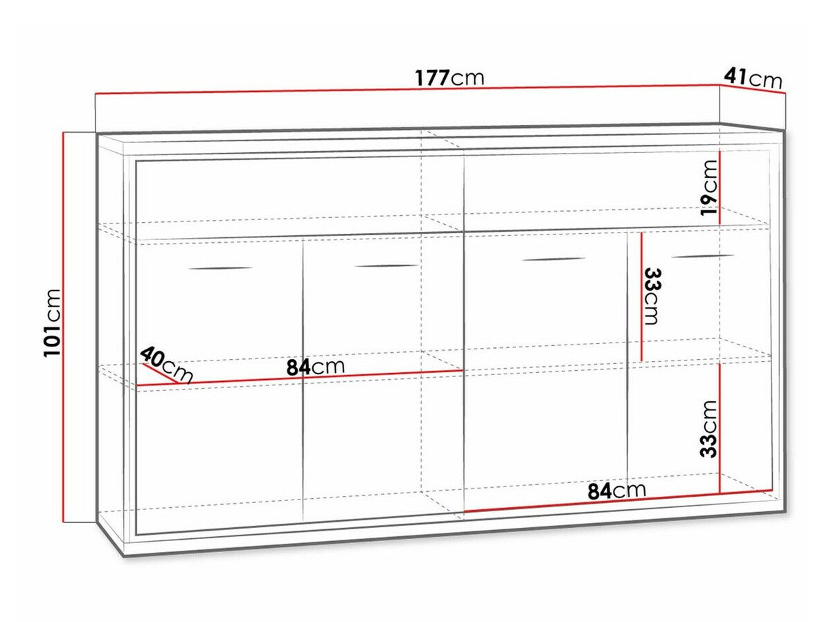 Commode Etrmoni 105 (Clair bois + Chêne)