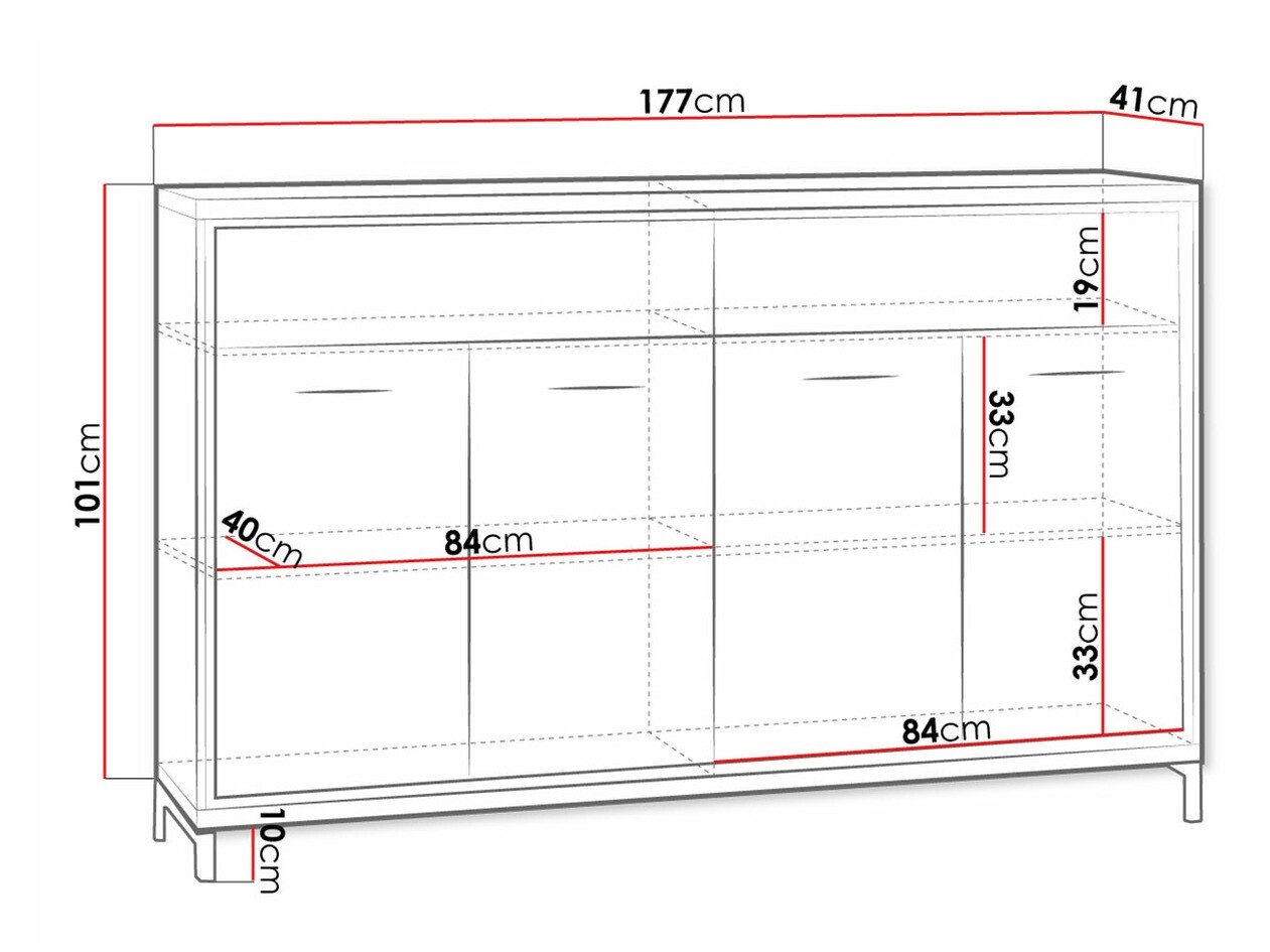 Commode Etrmoni 105 (Clair bois + Chêne)
