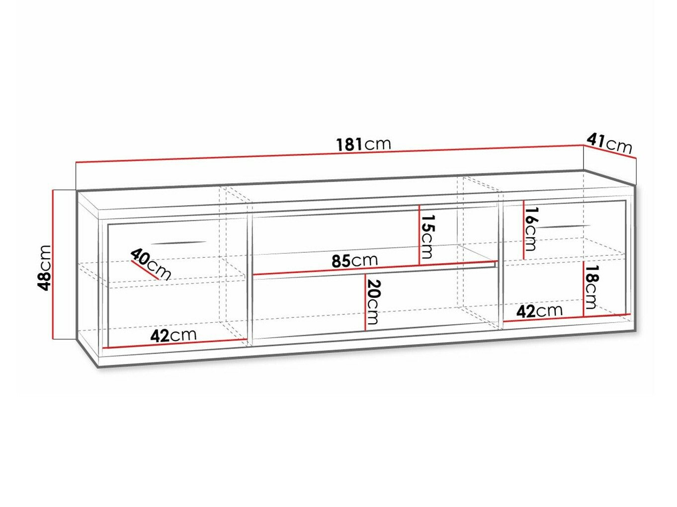 Meuble TV Etrmoni 111 (Clair bois)