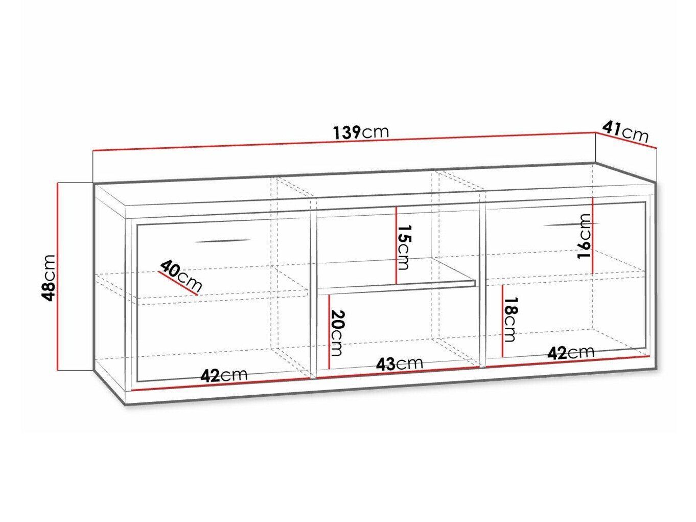Meuble TV Etrmoni 112 (Clair bois)