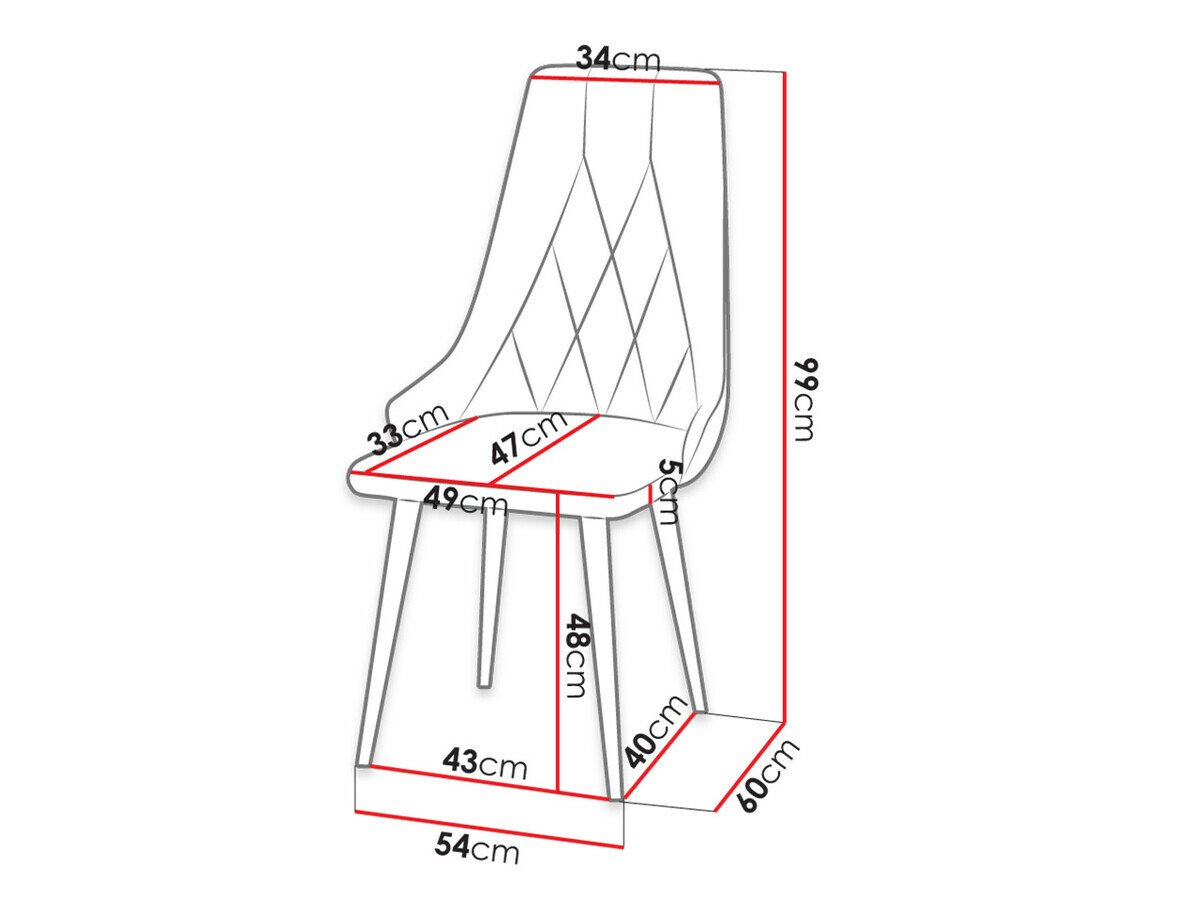 Chaise Racine 112 (Noir + Magic Velvet 2216)