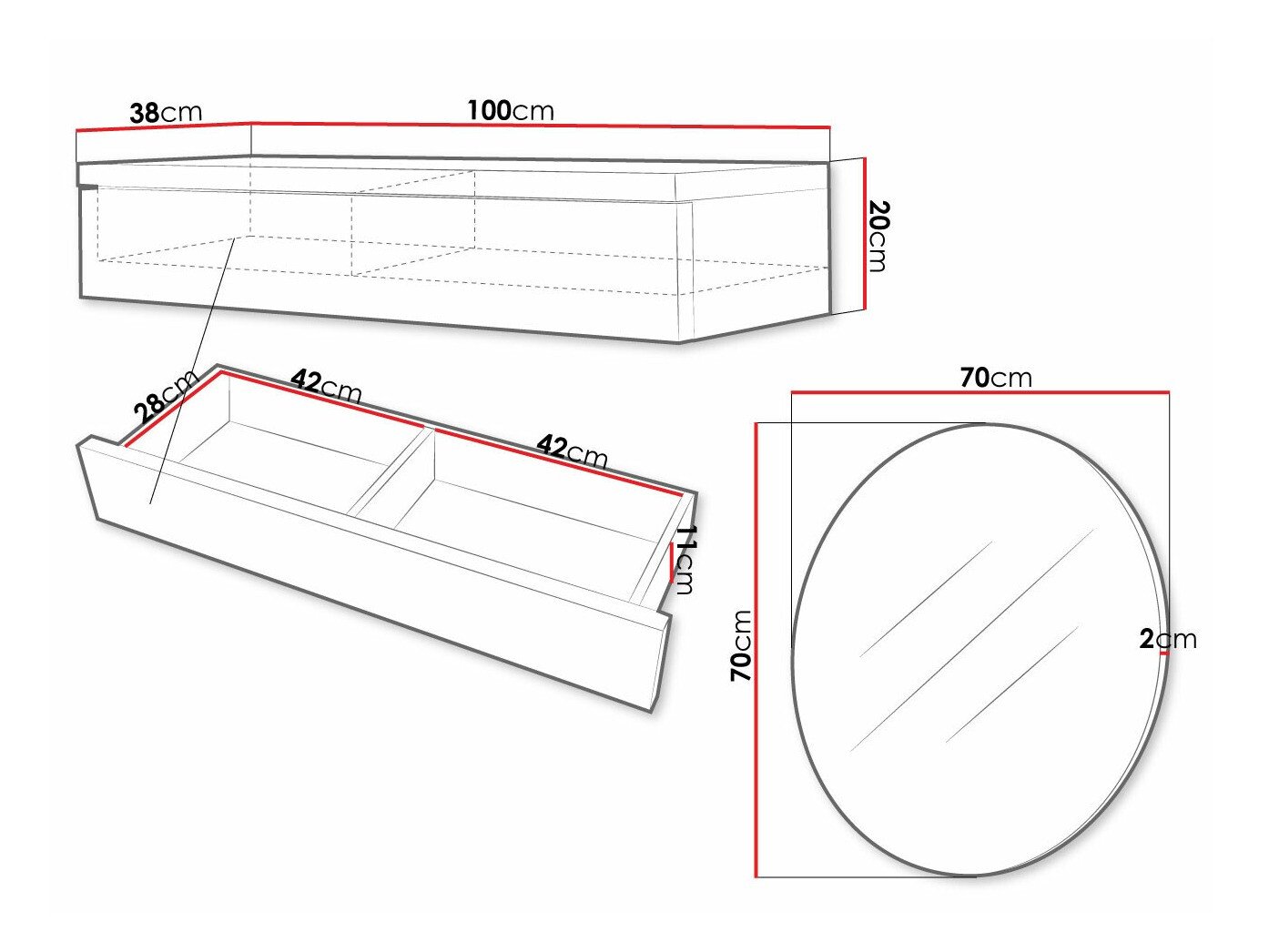 Coiffeuse Delpher I (Noir + Noir brillant)